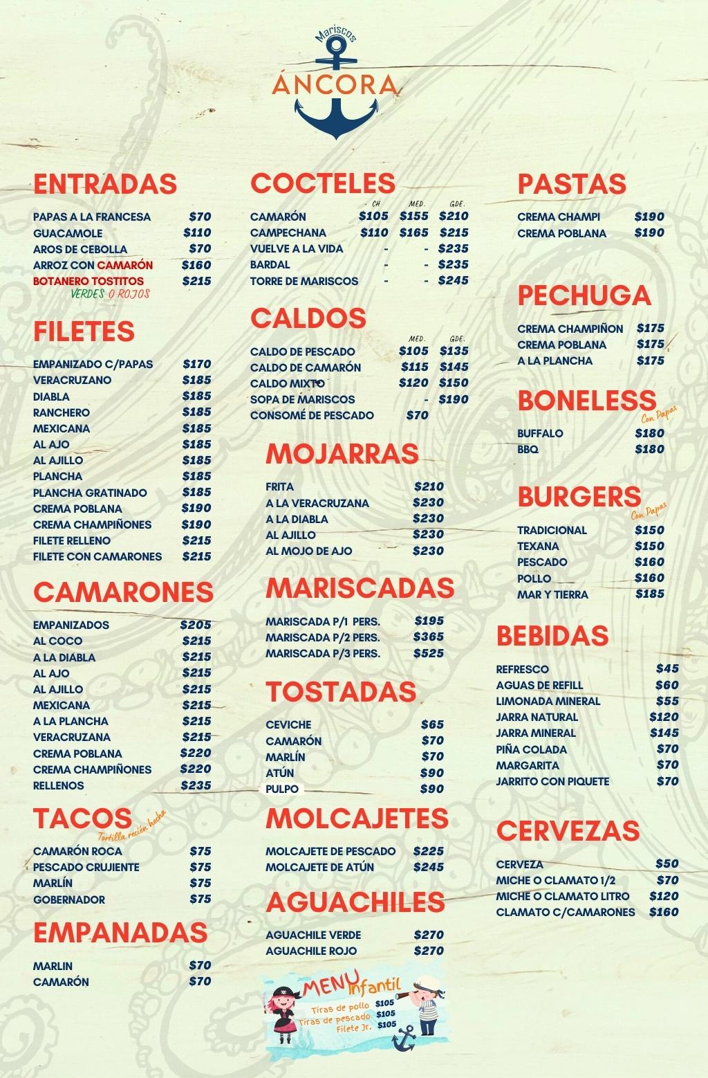 Entradas y Botanas / Caldos / Cocteles